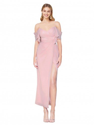 Mermaid Cold Shoulder Short Knee Length Chiffon Formal Dress UK