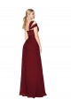 Off the Shoulder Long Chiffon Formal Dress with Side Slit UK