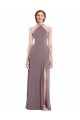 Diamond Halter Maxi Formal Dress with Front Slit UK