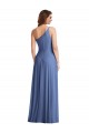 One Shoulder Full Length Maxi Formal Dress with Flirty Slit UK