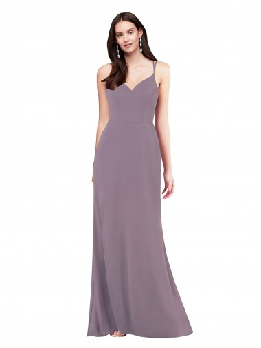 Simple Floor-Length Chiffon Formal Dress with Criss-Cross Back UK
