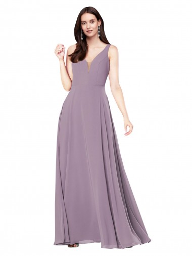 Long Chiffon Formal Dress with Open Back UK