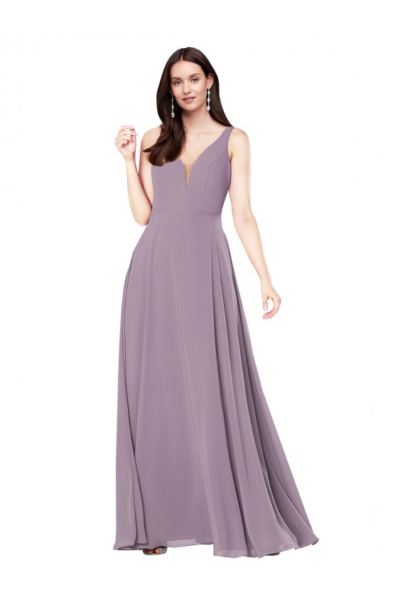 Long Chiffon Formal Dress with Open Back UK