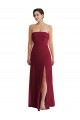 Cuffed Strapless Maxi Formal Dress with Front Slit UK