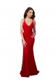 Low Back V-Neckline Floor Length Lace Formal Dress UK