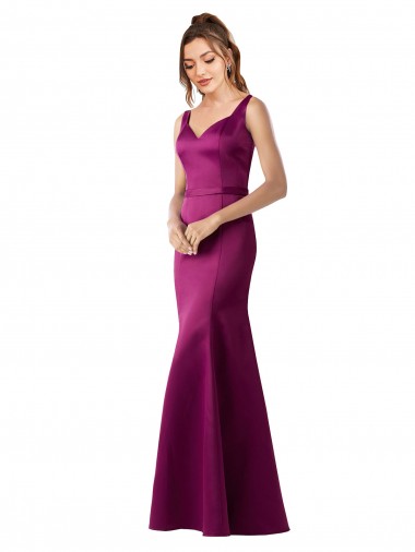 Fitted Sexy Open Back Satin Formal Dress with Floral Details UK