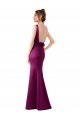 Fitted Sexy Open Back Satin Formal Dress with Floral Details UK