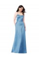 Crossing Strap Back Pleated Bodice Long Satin Formal Dress UK