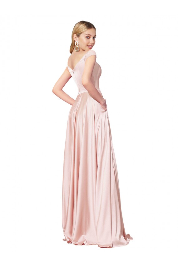 A-Line Off the Shoulder Sweetheart Satin Formal Dress UK
