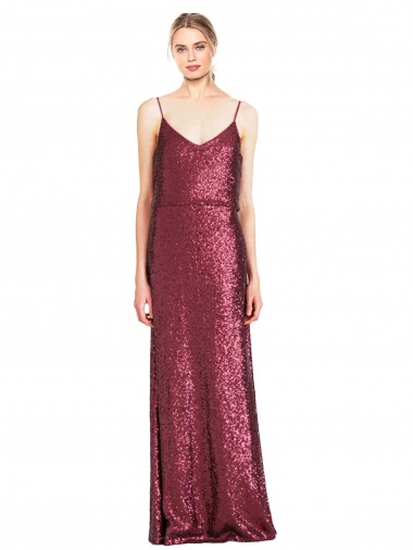 High Neck Halter Long Slim Sequin Formal Dress with V-Neck and Blouson Bodice UK