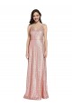 High Neck Low Back Sparkling Sequin Formal Dress UK