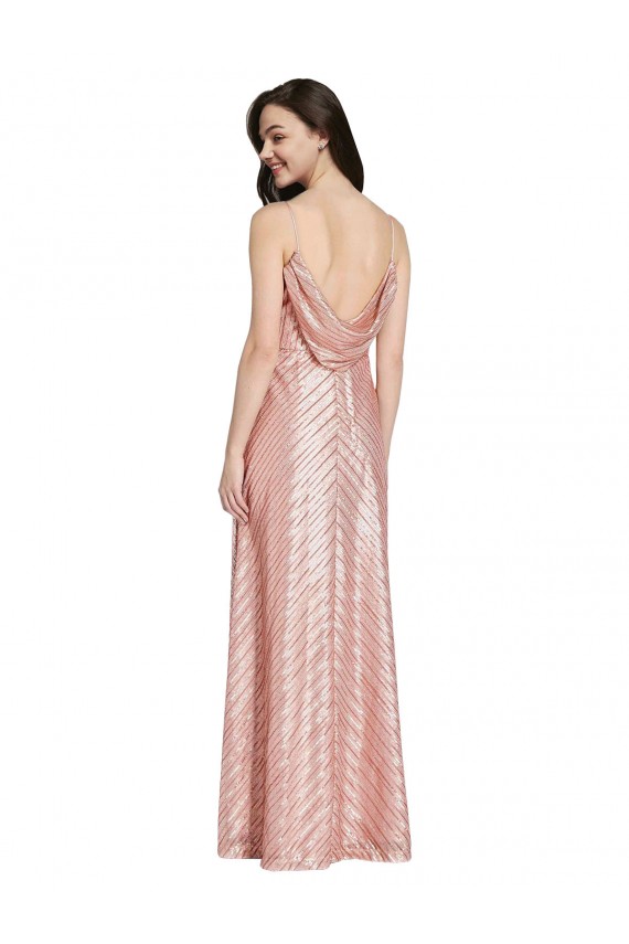 High Neck Low Back Sparkling Sequin Formal Dress UK