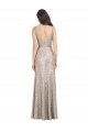 V-Neck Fully Sequin Formal Dress with V-Back and Front Slit UK