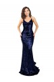 Mermaid V-Neck Low Back Long Sequin Formal Dress UK