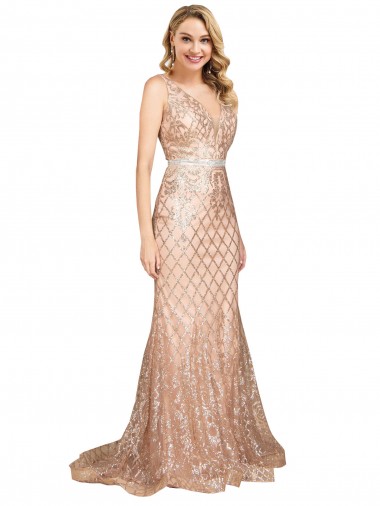 Sleek Long Mermaid Sparkling Sequin Formal Dress UK
