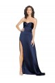 Knotted Sweetheart Silky Satin Formal Dress with High Side Split UK