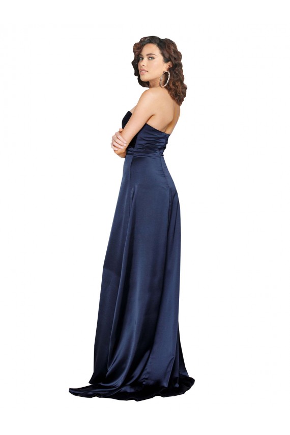 Knotted Sweetheart Silky Satin Formal Dress with High Side Split UK