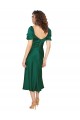 Ruched Sleeve Silky Satin Formal Dress UK