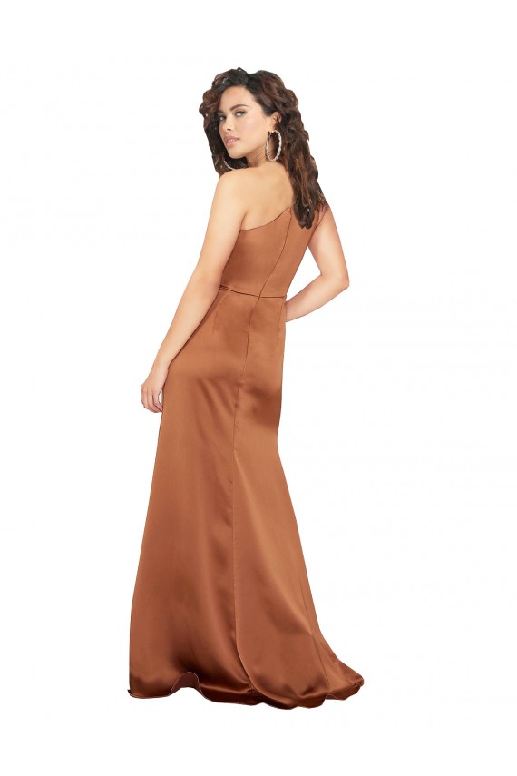 One Shoulder Silky Satin Formal Dress UK