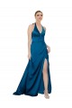 Halter Neck Silky Satin Formal Dress UK