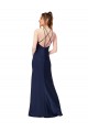 High Neck Satin Formal Dress with Strappy Back UK