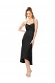 High Low Silky Satin Cowl Neck Midi Length Cocktail Formal Dress UK