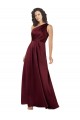 One Shoulder Silky Satin Formal Dress with Subtle Pleats UK