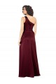 One Shoulder Silky Satin Formal Dress with Subtle Pleats UK