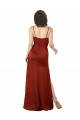 Floor-Length Silky Satin Formal Dress with Skirt Slit UK