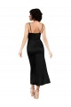 Cowl Neck Tea-Length Short Silky Satin Cocktail Formal Dress with Skirt Slit UK