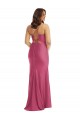 Cowl-Neck Open Tie-Back Silky Satin Mermaid Formal Dress with Frong Slit UK