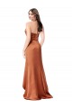 Faux-Wrap Skirt Silky Satin Formal Dress UK