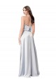 Halter Neck Silky Satin Formal Dress with Strappy Back UK