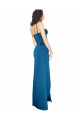 Full Length Bustier Style Long Silky Satin Formal Dress with Low Back UK