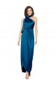 High Halter Neck Silky Satin Formal Dress with Sash Overlay and Side Split UK