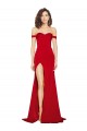 Off the Shoulder Sweetheart Bustier Style Silky Satin Formal Dress with Side Split UK