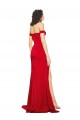 Off the Shoulder Sweetheart Bustier Style Silky Satin Formal Dress with Side Split UK