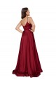 Deep V-Neck Sweetheart Long Silky Satin Formal Dress with Thigh High Slit UK