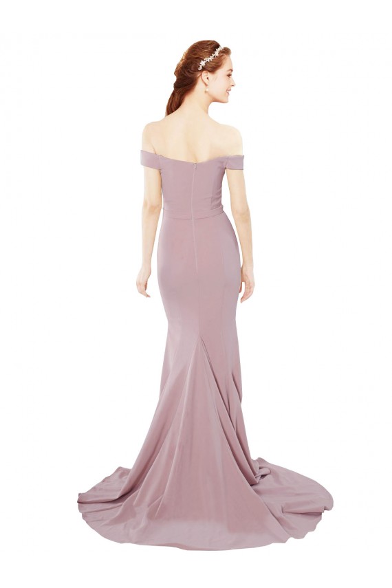 Off the Shoulder Mermaid Long Sweep Train Formal Dress UK