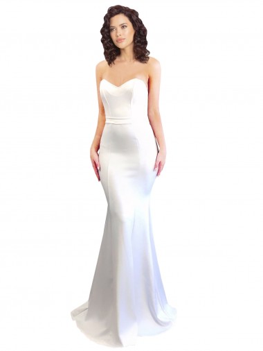 Sweetheart Strapless High Neck Long Crepe Formal Dress UK