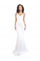 Fishtail Shape Spaghetti Straps Open Back Crepe Formal Dress with Ruffles UK