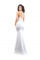 Fishtail Shape Spaghetti Straps Open Back Crepe Formal Dress with Ruffles UK