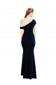 Draped Off the Shoulder Fitted Crepe Formal Dress UK