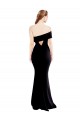 Asymmetrical Draped Off the Shoulder Banded Crepe Formal Dress UK