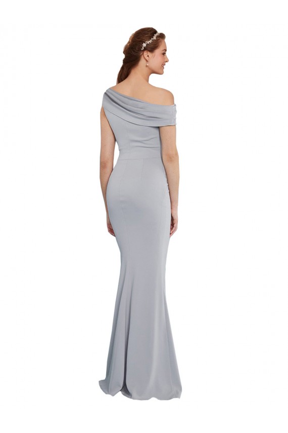 Off the Shoulder Asymmetrical Mermaid Crepe Formal Dress UK