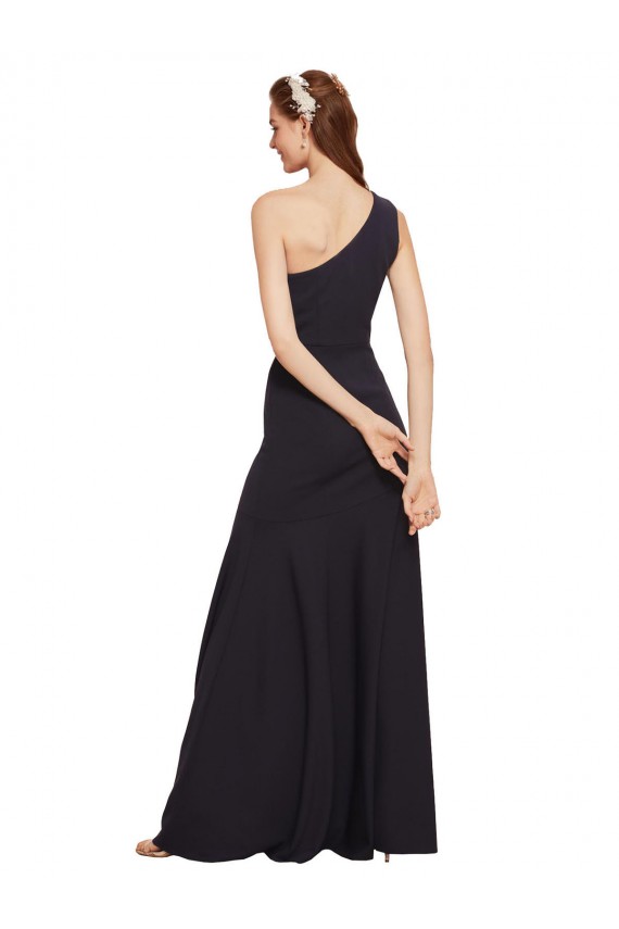 Fit and Flare Crepe Formal Dress with One Shoulder UK