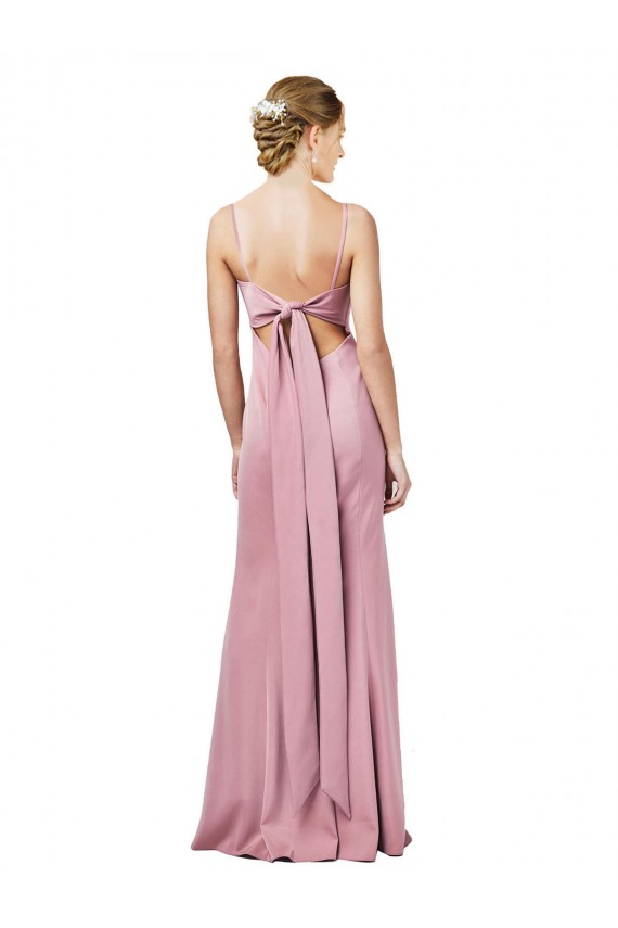 Fit and Flare Slim Crepe Formal Dress with Cutout Back UK