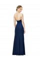 Strapless Fit and Flare Long Crepe Formal Dress with Knot and Slit UK
