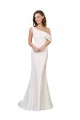 One Shoulder Crepe Formal Dress with Draped Off the Shoulder Strap UK