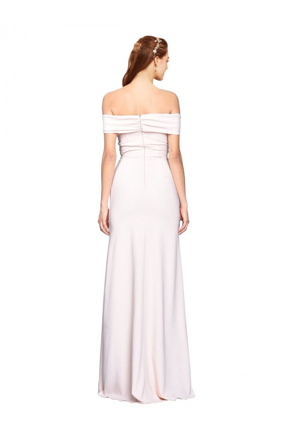 Criss Cross Off the Shoulder Crepe Formal Dress with Side Slit UK